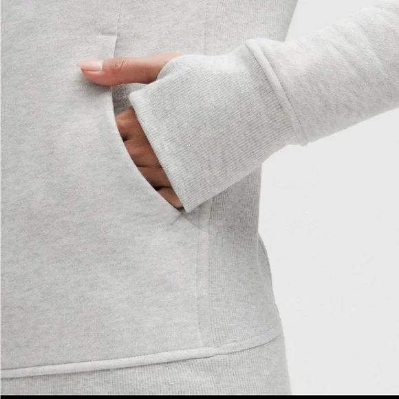 Lululemon Scuba Full-Zip Hoodie Size 6 Heathered Light Grey - Picture 3 of 8